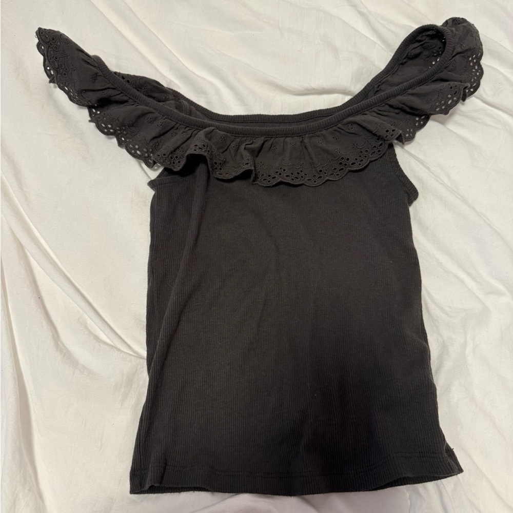 American Eagle Outfitters Black Ruffle Camisole
